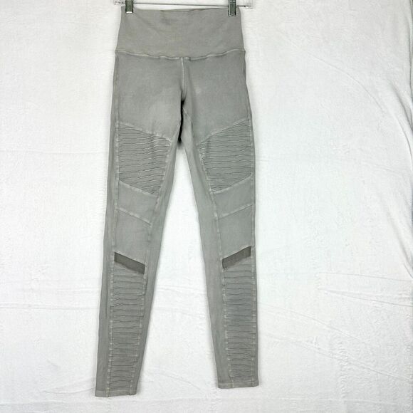 Alo Yoga High Waist Moto Legging Size Small Gray Athletic Athleisure - Picture 1 of 8